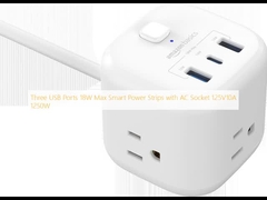 Üç USB portu 18W Max Akıllı Güç Çubukları AC Soket 125V10A 1250W ile